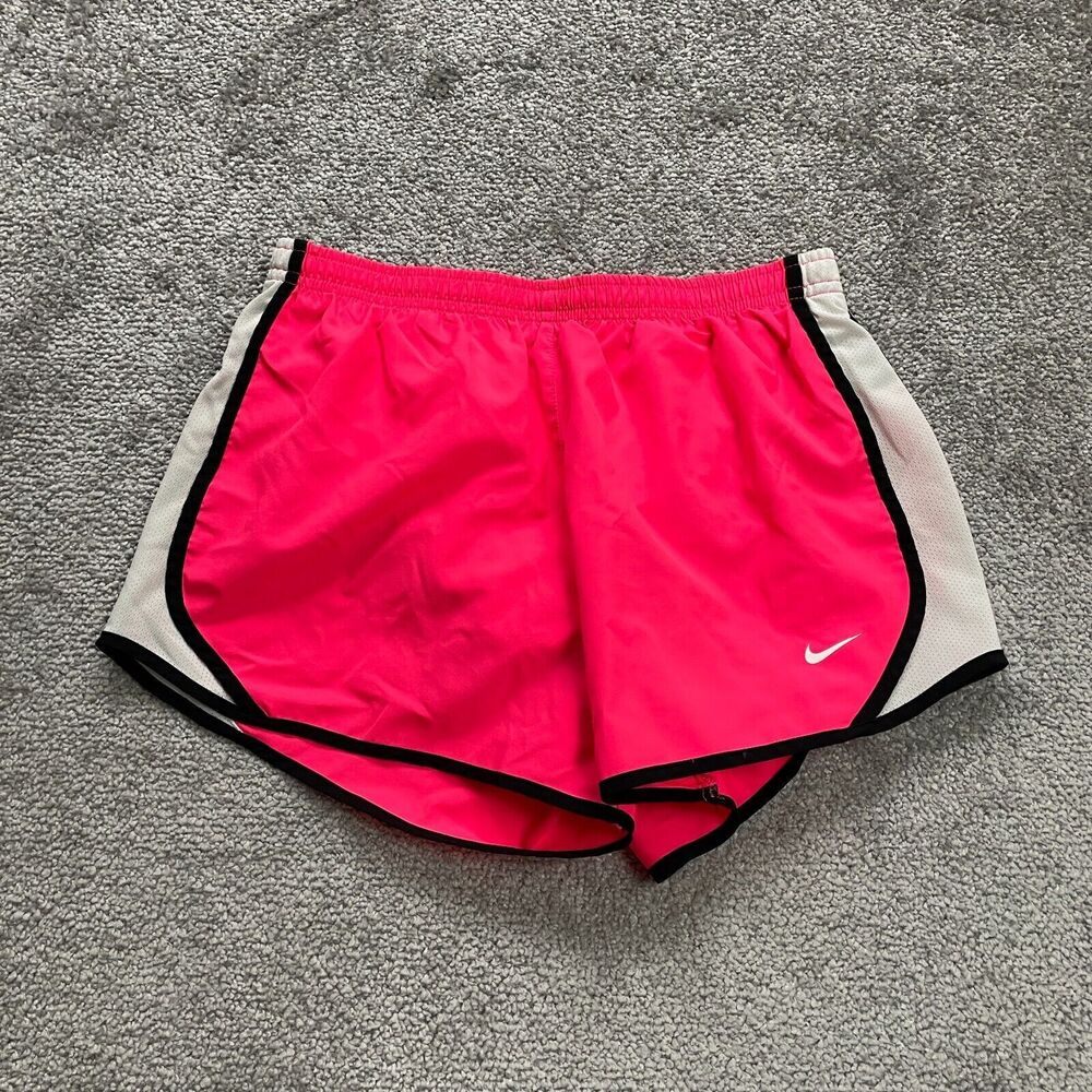 Nike Dri-Fit Active Shorts Womens Large Pink Elastic Drawstring Gym Running 25x4